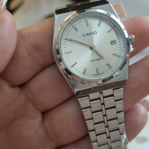CASIO Ronde silver + Dateur