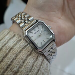 ROLEX Carrée + Dateur Silver