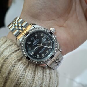 ROLEX Ronde Avec Perles + Dateur Silver