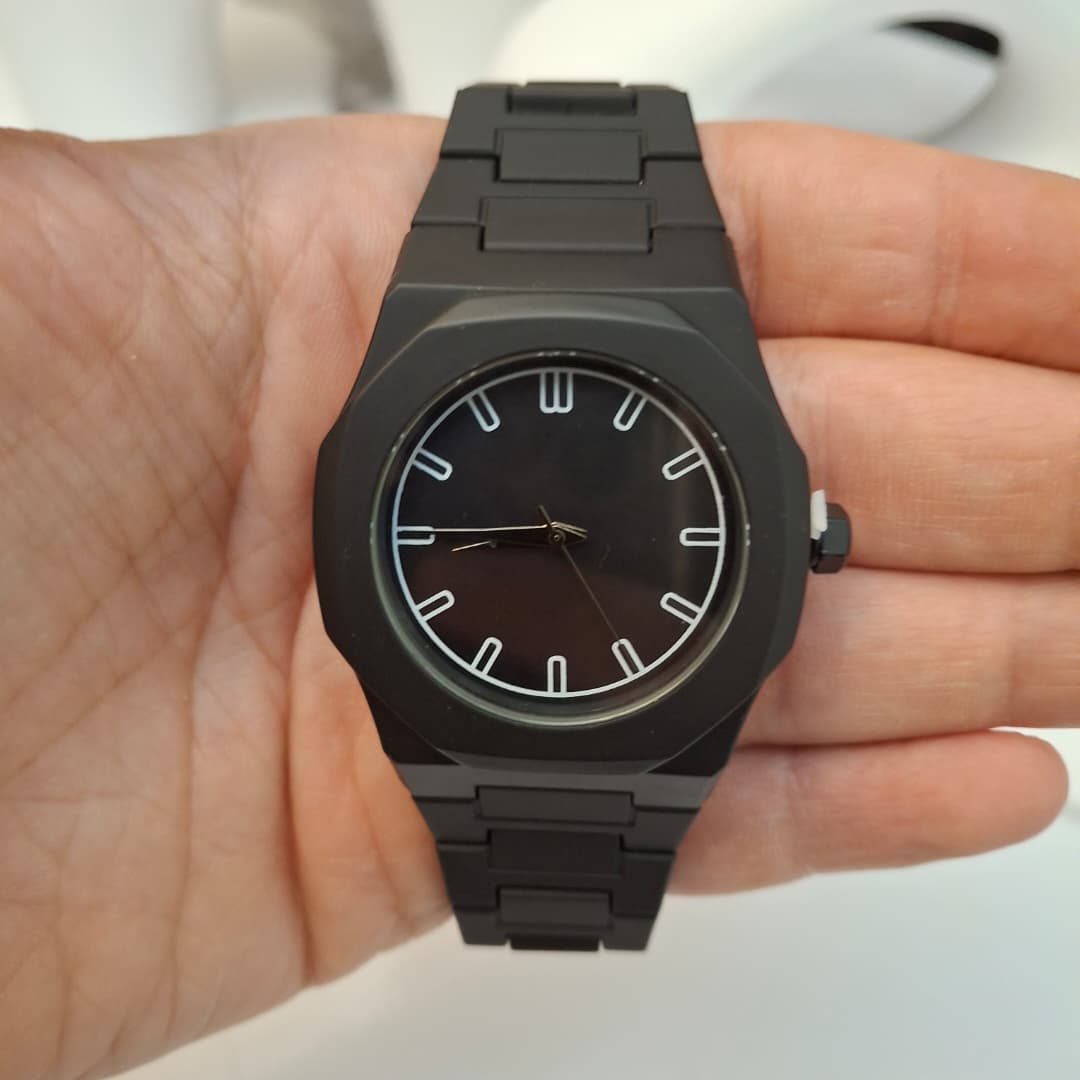 Montre Ronde Bracelet Noire - الصورة 2