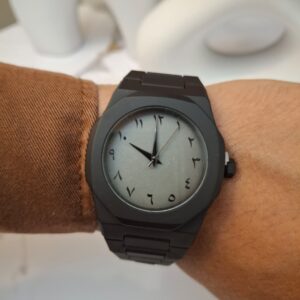 Montre Ronde Bracelet Noire