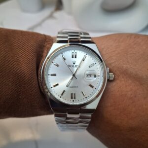 ROLEX Ronde Silver + Dateur